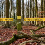 Yellow topped posts mark boundary between CPC and Robert Hitchins owned areas